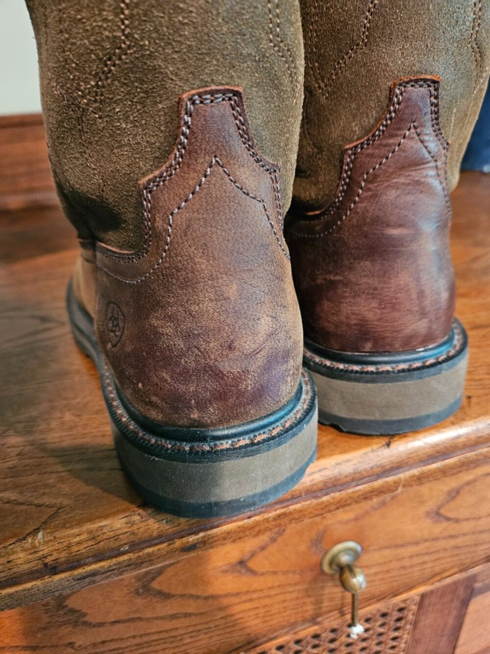Ariat Groundbreaker Pull-On Western Work Boots Brown Leather Men’s Size 9D - Picture 10 of 12